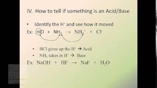 Acids and Bases 2How to identify an Acid or Base [upl. by Akcirahs163]