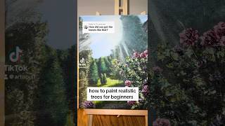 Easy tutorial for painting realistic trees howtopainteasy arttutorial paintingtutorial acrylic [upl. by Iramat]