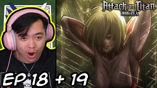 The Female Titan Captured Attack on Titan Episode 18 and 19 Reaction [upl. by Otir]