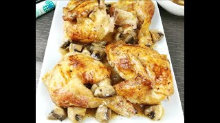 Pollo al horno en salsa de champiñones \ sencillo de preparar y delicioso [upl. by Aylatan428]