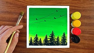 Night painting with poster colour  Watercolour painting  Drawing painting [upl. by Selemas]