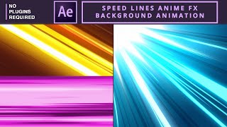 Speed Lines Anime FX Background in After Effects  NoPlugin [upl. by Zacek]