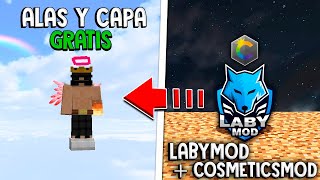 COMO TENER CAPA y ALAS GRATIS EN MINECARFT 😱🔥 LABYMOD COSMETICS MOD [upl. by Manouch992]