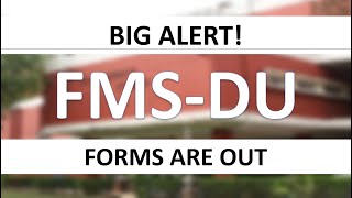 FMS Delhi forms are out  Best ROI college  Important dates FMS cutoffs Selection process [upl. by Wil164]