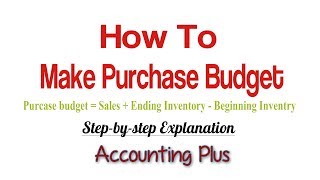 How to Make Purchase budget [upl. by Arotak751]