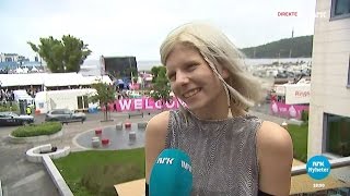 Aurora Aksnes on local news at Palmesus Festival 201671 [upl. by Notgnihsaw304]