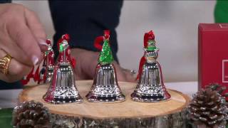 Lenox Set of 3 3quot Silverplated Holiday Bell Ornaments on QVC [upl. by Ahsiuqat]