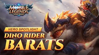 Hero Spotlight  Barats  Dino Rider  Mobile Legends Bang Bang [upl. by Jerad]