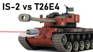 IS2 vs SUPER PERSHING  122mm BR471B Spaced Armour Piercing Simulation [upl. by Ahsatniuq]