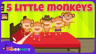 Five Little Monkeys Jumping on the Bed  The Kiboomers Preschool Songs  Counting Song [upl. by Garibald]