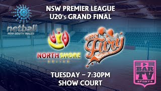 2018 Netball NSW U20s Grand Final  Show Court  North Shore United v GWS Fury [upl. by Ynohtnaed899]