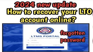 How to recover LTO account online LTMS PORTAL [upl. by Durante]