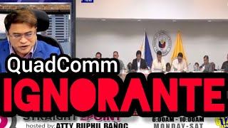 PART 2  QUADCOMM MEMBERS MGA IGNORANTE CONG ACE BARBERS HALATANG IRO NI CONG ROMUALDEZ [upl. by Aerdied]