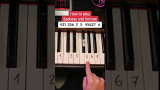 Sadness and Sorrow easy piano tutorial shorts [upl. by Lenad]