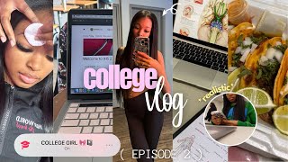 COLLEGE VLOG ep2 realistic  class out to eat lash appt car shopping chit chat  more [upl. by Nylorak]