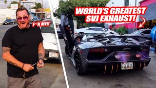 RANDYS LAMBORGHINI AVENTADOR SVJ GETS A NEW INSANE EXHAUST AT GINTANI BEST AVENTADOR EXHAUST [upl. by Loeb]