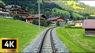 4K Train Driver view  Montreux to Montbovon  Goldenpass Panoramic MOB Train Switzerland  Cab ride [upl. by Sillsby680]