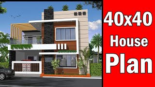 40 x 40 House Plan  3BK with Full Details  1600 SFT House Best House Plan 2020 [upl. by Nnaecarg14]