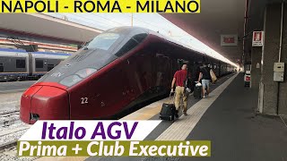 Italys Italo train  Prima vs Club Executive Class  Napoli  Roma  Milano  Trip report [upl. by Nevins]