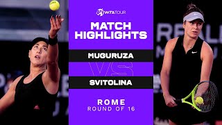 Garbine Muguruza vs Elina Svitolina  2021 Rome Round of 16  WTA Match Highlights [upl. by Ielarol]