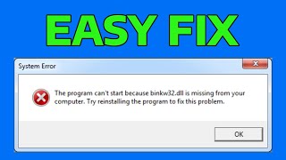 How To Fix binkw32dll is Missing From Your Computer in Windows [upl. by Rebmik]