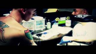 Machine Gun Kelly getting tatted before RageFest [upl. by Ssur]