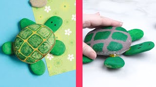 Turtle Rock Craft for Kids Rock Art Ideas [upl. by Nolie356]