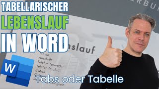 Lebenslauf in Word Online gestalten mit Tabellen und Tabstopps kostenlos im Browser [upl. by Mcintyre]