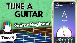 How to Tune a Guitar using the Guitar Tuner app quotCoachTunerquot  Basic Guitar Lesson for Beginners [upl. by Matthaeus]