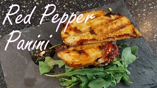 Panini with Roasted Red Pepper and Goat Cheese  Panini Sandwich Recipe [upl. by Llenehs]