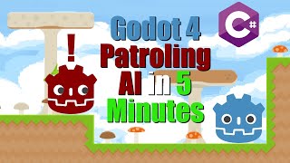 Godot 4 2D C Make Platformer Patrolling Enemy AI in 5 Minutes [upl. by Ahnavas35]