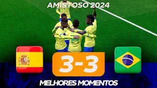 NO SANTIAGO BERNABEU ESPANHA E BRASIL FICAM NO EMPATE  ASSISTA AGORA NO PES 2021 AO VIVO [upl. by Tnecnivleahcim83]