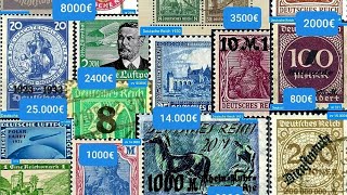 most expensive Deutsche Reich Germany 50 stamps 1900  1945 stamps from Germany war era [upl. by Schaab]