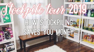 STOCKPILE TOUR 2019  How Stockpiling Saves You Money  Couponing for Beginners Part 1 [upl. by Zeuqirdor]