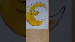 how to draw moon 🎑moon youtubeshorts shorts drawing [upl. by Lleksah]