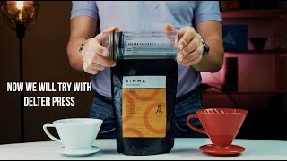 Brewing Kimma Coffee Ethiopia Mormora with Delter Press [upl. by Patrizio179]