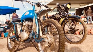 KEMPTON PARK Motorcycle Autojumble CLASSIC BIKES FOR SALE inc HENLEY Greeves CLYNO Sunbeam BSA Honda [upl. by Pronty27]