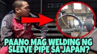 FCAW  How to weld big sleeve pipe with full gauging techniqueSHIPYARD JAPAN WORKS [upl. by Finnigan106]