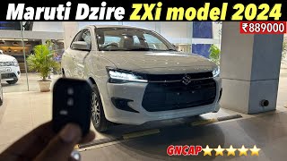 New Maruti Dzire ZXi Model 2024🔥 l With Price ⭐️⭐️⭐️⭐️ safety l walkaround Review l [upl. by Eitak121]