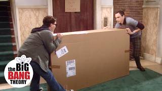 Sheldon and Leonard vs The Really Heavy Box  The Big Bang Theory [upl. by Enahs779]