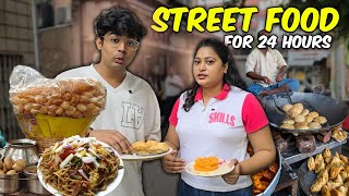 Eating Only STREET FOOD for 24 Hours😮 [upl. by Maccarone75]