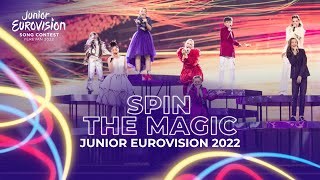 Spin The Magic  Common Song amp Flag Parade  Junior Eurovision 2022 [upl. by Fortunia]