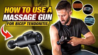 How To Use A MASSAGE GUN For Bicep Tendonitis [upl. by Hutchings]