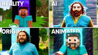 A Minecraft Movie Trailer COMPARISON original vs ai vs reality vs animated [upl. by Navillus677]