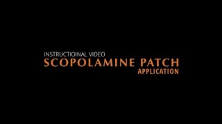 Scopolamine Patch Application [upl. by Lenee]