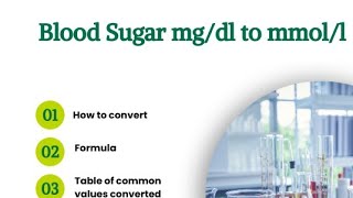 How to convert Mgdl Milligram per deciliter to MmolL Millimole per liter [upl. by Nnilsia431]