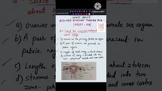 Q 135 Ovary  Female reproductive system  NCERT biology mcq neet biology cuet pw mbbs aiims [upl. by Crandell374]