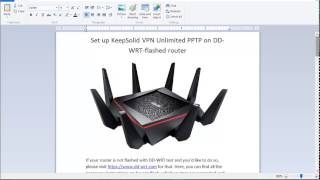 Set up KeepSolid VPN Unlimited PPTP on DDWRTflashed router [upl. by Eiramaliehs]