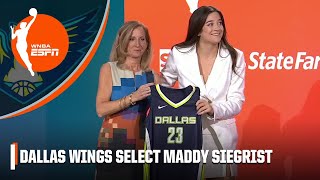 Dallas Wings select Maddy Siegrist with the No 3 pick in the WNBA Draft  WNBA on ESPN [upl. by Tucky]