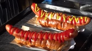 LONDON STREET FOOD HOT DOG SAUSAGE POLISH KIELBASA BURGER FLATBREAD [upl. by Ebag347]